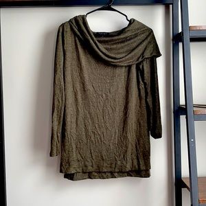 Green cowl neck sweater